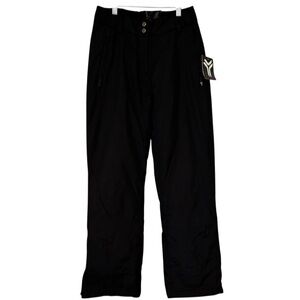 NWT Fera Black Ski Snowboard Pants Cold Weather Insulated Elastic Waist Sz 4R